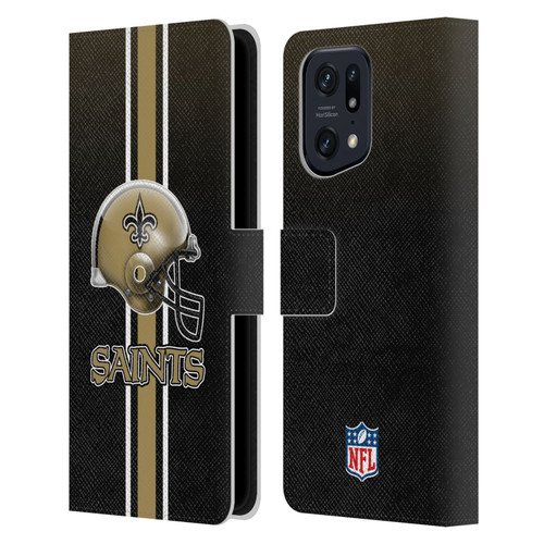 NFL New Orleans Saints Logo Helmet Leather Book Wallet Case Cover For OPPO Find X5 Pro