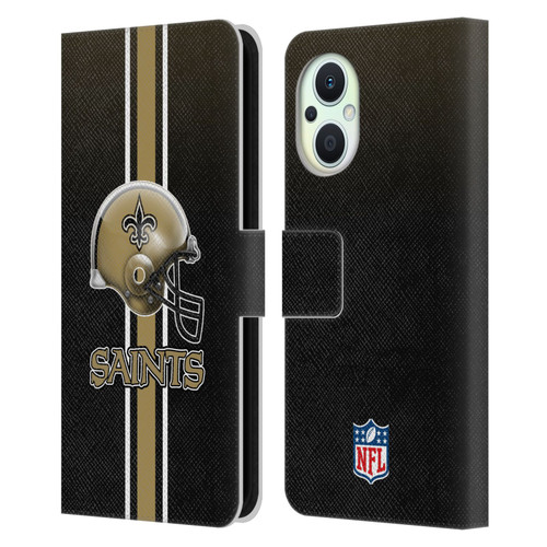 NFL New Orleans Saints Logo Helmet Leather Book Wallet Case Cover For OPPO Reno8 Lite