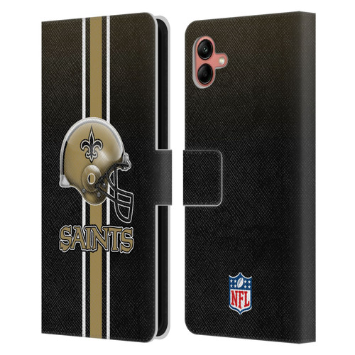 NFL New Orleans Saints Logo Helmet Leather Book Wallet Case Cover For Samsung Galaxy A04 (2022)