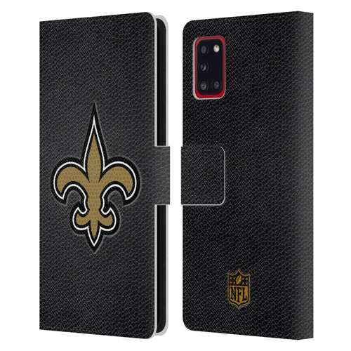 NFL New Orleans Saints Logo Football Leather Book Wallet Case Cover For Samsung Galaxy A31 (2020)