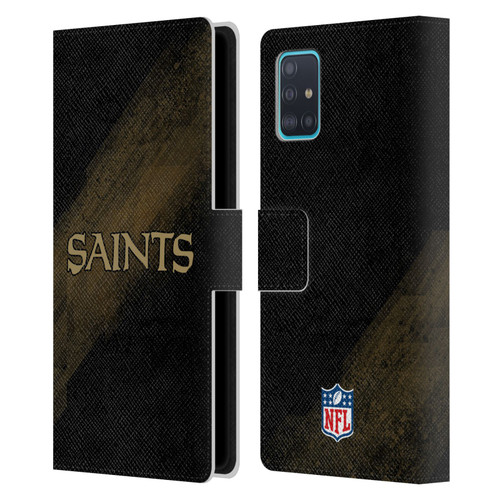 NFL New Orleans Saints Logo Blur Leather Book Wallet Case Cover For Samsung Galaxy A51 (2019)