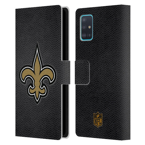NFL New Orleans Saints Logo Football Leather Book Wallet Case Cover For Samsung Galaxy A51 (2019)