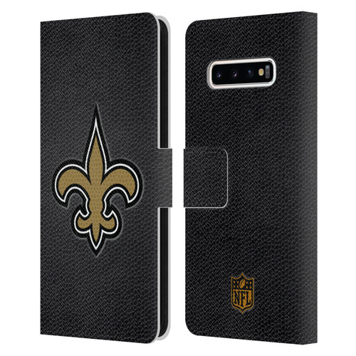 NFL New Orleans Saints Logo Football Leather Book Wallet Case Cover For Samsung Galaxy S10+ / S10 Plus