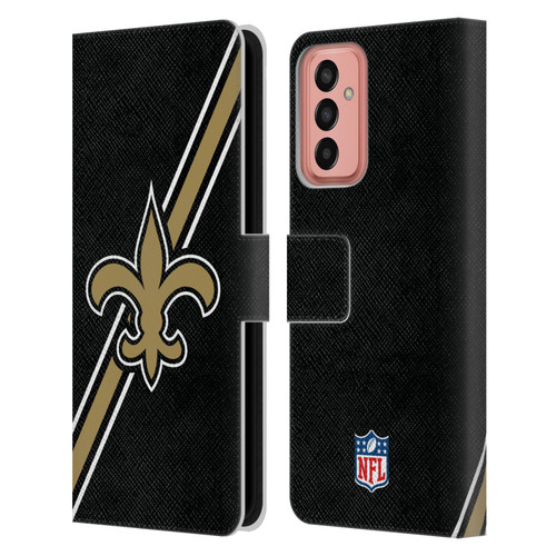 NFL New Orleans Saints Logo Stripes Leather Book Wallet Case Cover For Samsung Galaxy M13 (2022)