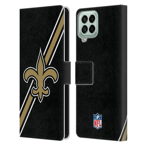 NFL New Orleans Saints Logo Stripes Leather Book Wallet Case Cover For Samsung Galaxy M33 (2022)