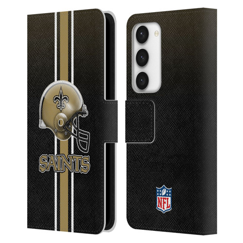 NFL New Orleans Saints Logo Helmet Leather Book Wallet Case Cover For Samsung Galaxy S23 5G