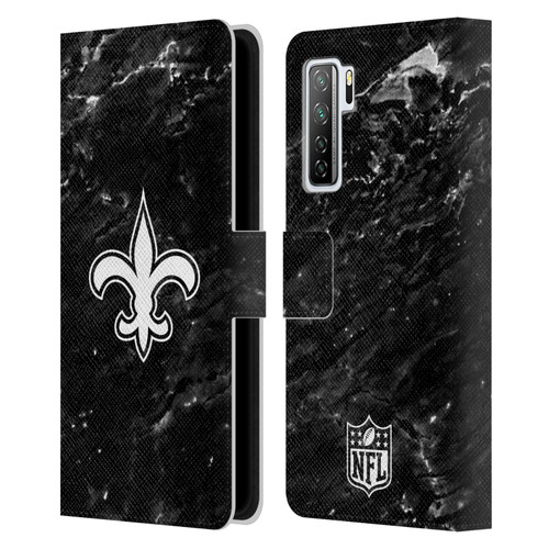 NFL New Orleans Saints Artwork Marble Leather Book Wallet Case Cover For Huawei Nova 7 SE/P40 Lite 5G