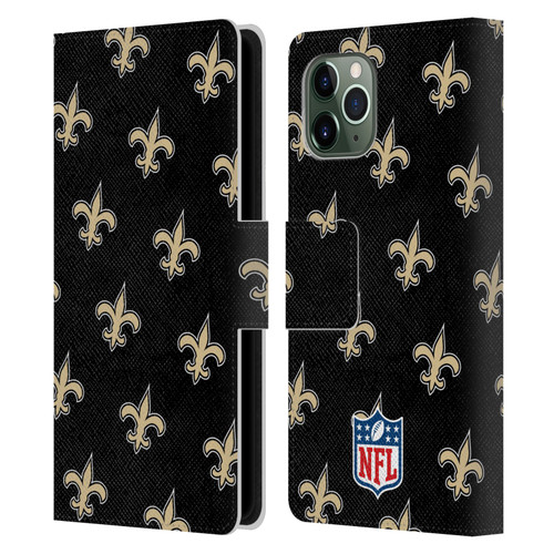 NFL New Orleans Saints Artwork Patterns Leather Book Wallet Case Cover For Apple iPhone 11 Pro