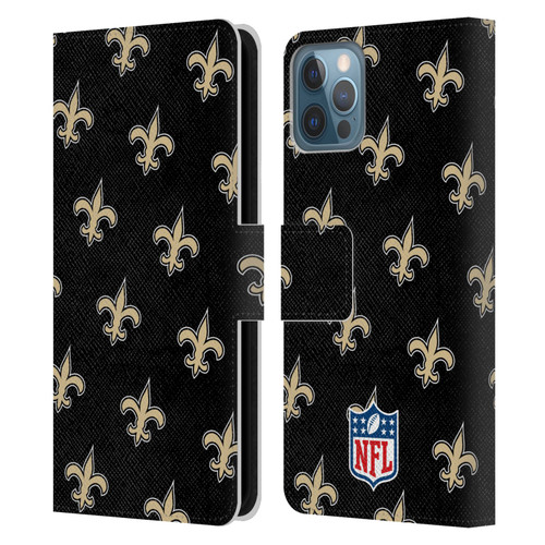 NFL New Orleans Saints Artwork Patterns Leather Book Wallet Case Cover For Apple iPhone 12 / iPhone 12 Pro