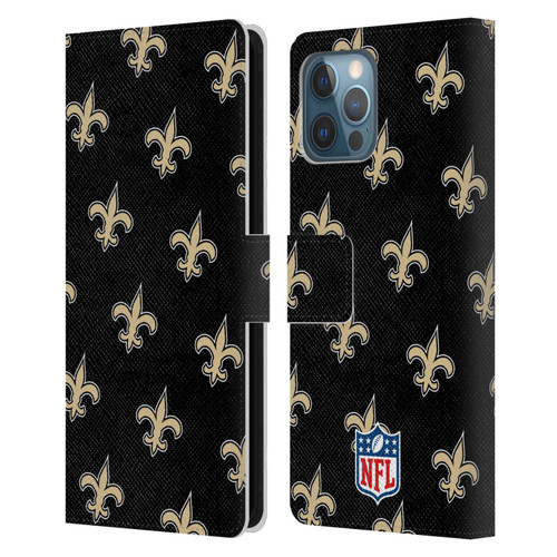 NFL New Orleans Saints Artwork Patterns Leather Book Wallet Case Cover For Apple iPhone 12 Pro Max