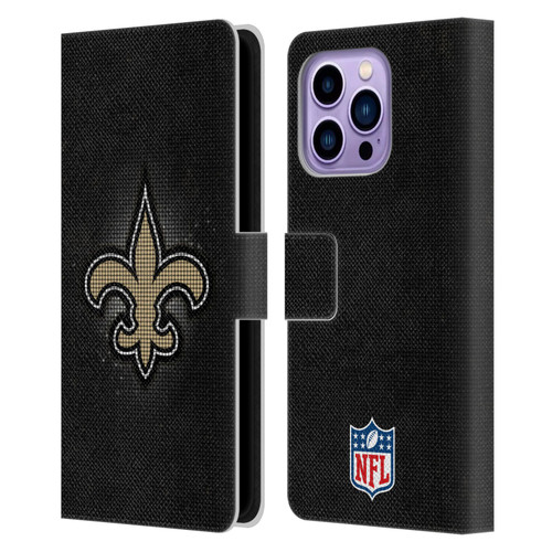 NFL New Orleans Saints Artwork LED Leather Book Wallet Case Cover For Apple iPhone 14 Pro Max