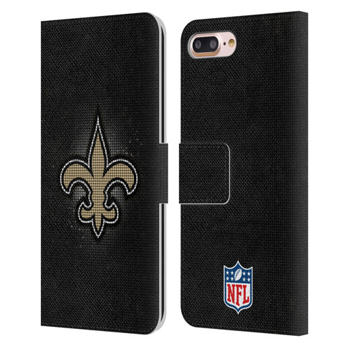 NFL New Orleans Saints Artwork LED Leather Book Wallet Case Cover For Apple iPhone 7 Plus / iPhone 8 Plus