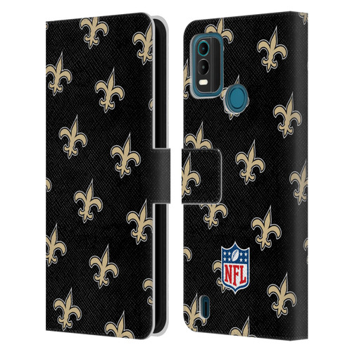 NFL New Orleans Saints Artwork Patterns Leather Book Wallet Case Cover For Nokia G11 Plus