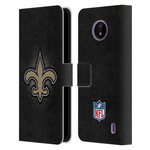 NFL New Orleans Saints Artwork LED Leather Book Wallet Case Cover For Nokia C10 / C20