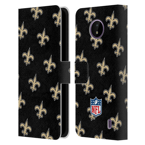 NFL New Orleans Saints Artwork Patterns Leather Book Wallet Case Cover For Nokia C10 / C20