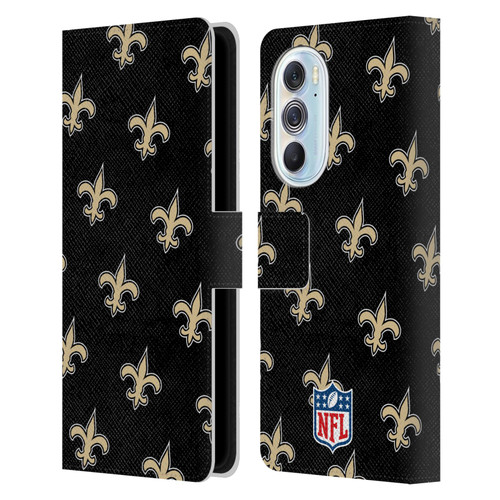 NFL New Orleans Saints Artwork Patterns Leather Book Wallet Case Cover For Motorola Edge X30