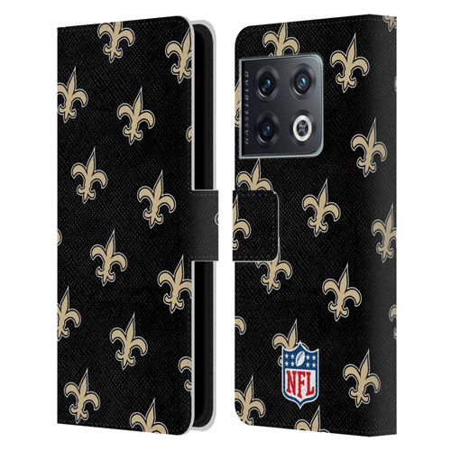 NFL New Orleans Saints Artwork Patterns Leather Book Wallet Case Cover For OnePlus 10 Pro