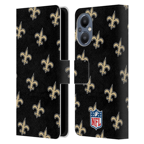 NFL New Orleans Saints Artwork Patterns Leather Book Wallet Case Cover For OnePlus Nord N20 5G