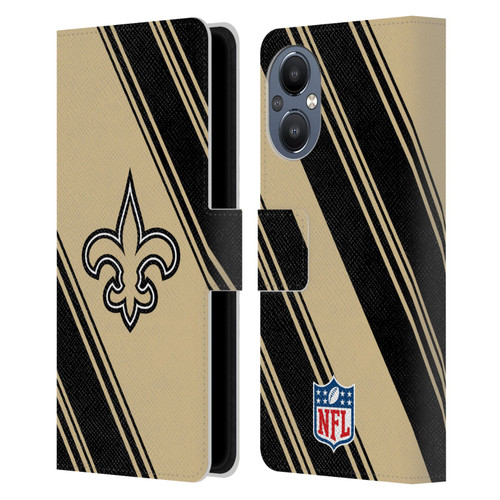 NFL New Orleans Saints Artwork Stripes Leather Book Wallet Case Cover For OnePlus Nord N20 5G