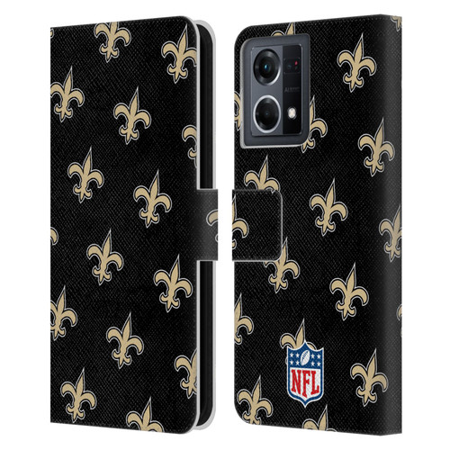 NFL New Orleans Saints Artwork Patterns Leather Book Wallet Case Cover For OPPO Reno8 4G