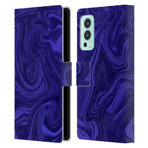 Suzan Lind Marble Indigo Leather Book Wallet Case Cover For OnePlus Nord 2 5G