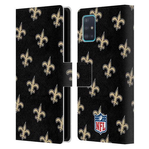 NFL New Orleans Saints Artwork Patterns Leather Book Wallet Case Cover For Samsung Galaxy A51 (2019)
