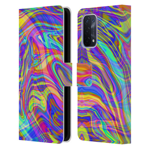 Suzan Lind Marble Illusion Rainbow Leather Book Wallet Case Cover For OPPO A54 5G