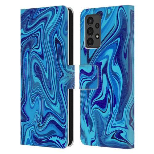 Suzan Lind Marble Blue Leather Book Wallet Case Cover For Samsung Galaxy A13 (2022)