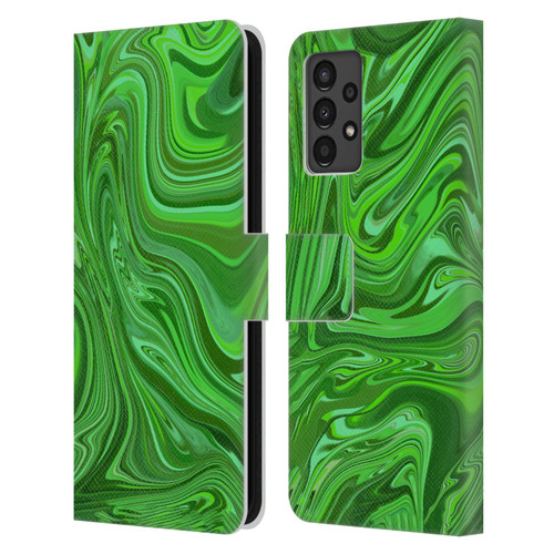 Suzan Lind Marble Emerald Green Leather Book Wallet Case Cover For Samsung Galaxy A13 (2022)