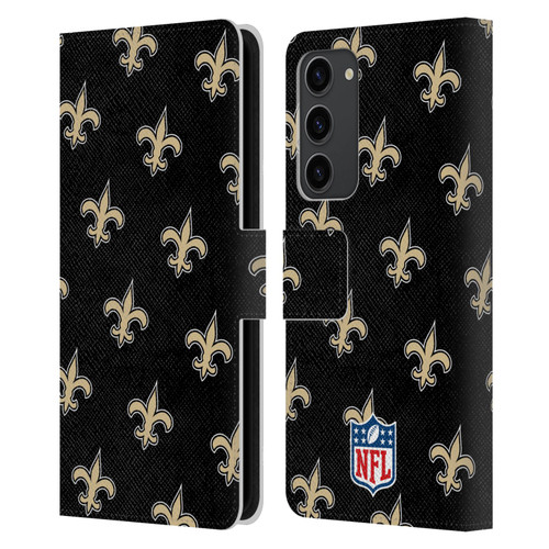 NFL New Orleans Saints Artwork Patterns Leather Book Wallet Case Cover For Samsung Galaxy S23+ 5G