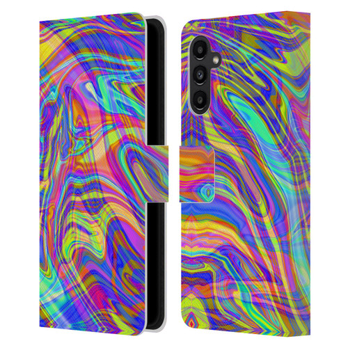 Suzan Lind Marble Illusion Rainbow Leather Book Wallet Case Cover For Samsung Galaxy A13 5G (2021)