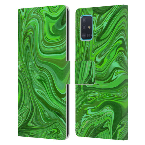 Suzan Lind Marble Emerald Green Leather Book Wallet Case Cover For Samsung Galaxy A51 (2019)