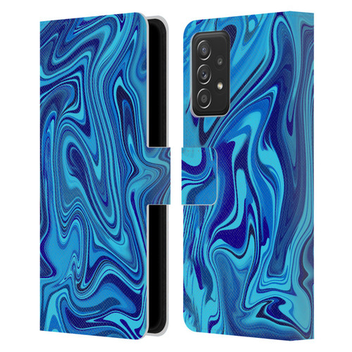 Suzan Lind Marble Blue Leather Book Wallet Case Cover For Samsung Galaxy A53 5G (2022)