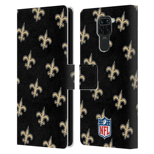 NFL New Orleans Saints Artwork Patterns Leather Book Wallet Case Cover For Xiaomi Redmi Note 9 / Redmi 10X 4G
