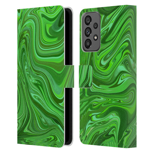 Suzan Lind Marble Emerald Green Leather Book Wallet Case Cover For Samsung Galaxy A73 5G (2022)