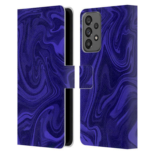 Suzan Lind Marble Indigo Leather Book Wallet Case Cover For Samsung Galaxy A73 5G (2022)