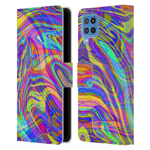 Suzan Lind Marble Illusion Rainbow Leather Book Wallet Case Cover For Samsung Galaxy F22 (2021)