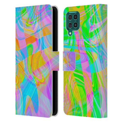 Suzan Lind Marble Abstract Rainbow Leather Book Wallet Case Cover For Samsung Galaxy F62 (2021)