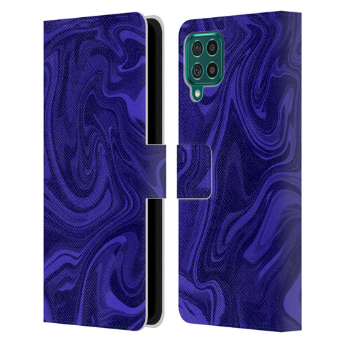 Suzan Lind Marble Indigo Leather Book Wallet Case Cover For Samsung Galaxy F62 (2021)