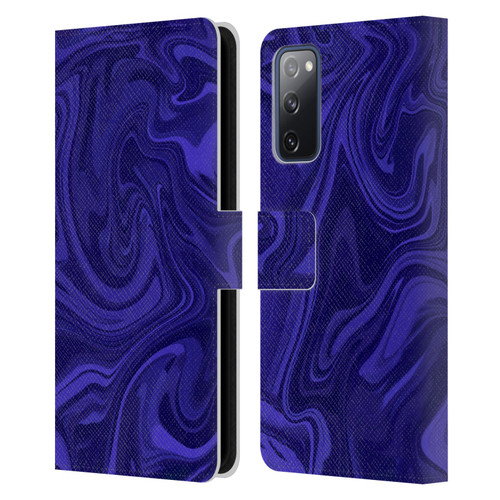 Suzan Lind Marble Indigo Leather Book Wallet Case Cover For Samsung Galaxy S20 FE / 5G