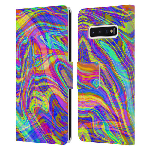 Suzan Lind Marble Illusion Rainbow Leather Book Wallet Case Cover For Samsung Galaxy S10