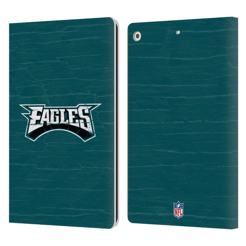 NFL Philadelphia Eagles Logo Distressed Look Leather Book Wallet Case Cover For Apple iPad 10.2 2019/2020/2021