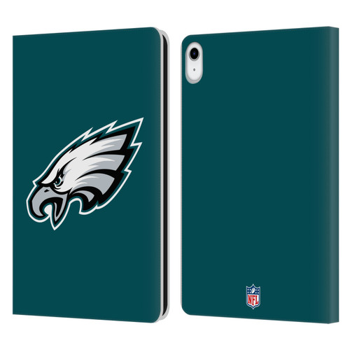 NFL Philadelphia Eagles Logo Plain Leather Book Wallet Case Cover For Apple iPad 10.9 2022/2025