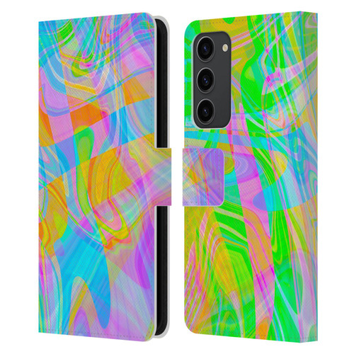 Suzan Lind Marble Abstract Rainbow Leather Book Wallet Case Cover For Samsung Galaxy S23+ 5G