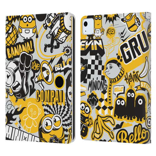 Minions Rise of Gru(2021) Iconic Mayhem Pattern 1 Leather Book Wallet Case Cover For Apple iPad Air 11 2020/2022/2024