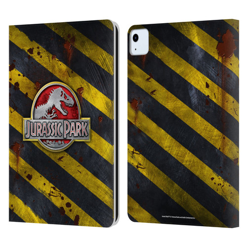 Jurassic Park Logo Distressed Look Crosswalk Leather Book Wallet Case Cover For Apple iPad Air 2020 / 2022