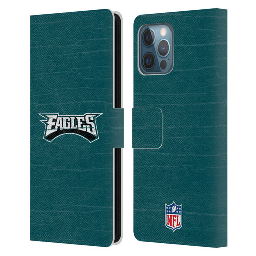 NFL Philadelphia Eagles Logo Distressed Look Leather Book Wallet Case Cover For Apple iPhone 12 Pro Max