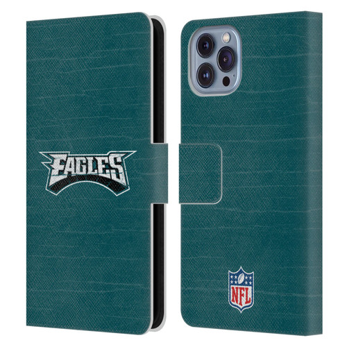 NFL Philadelphia Eagles Logo Distressed Look Leather Book Wallet Case Cover For Apple iPhone 14