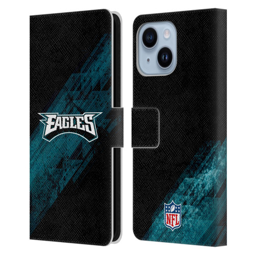NFL Philadelphia Eagles Logo Blur Leather Book Wallet Case Cover For Apple iPhone 14 Plus