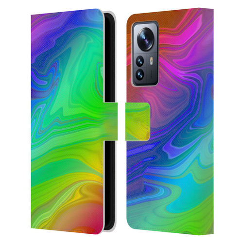 Suzan Lind Marble Rainbow Leather Book Wallet Case Cover For Xiaomi 12 Pro